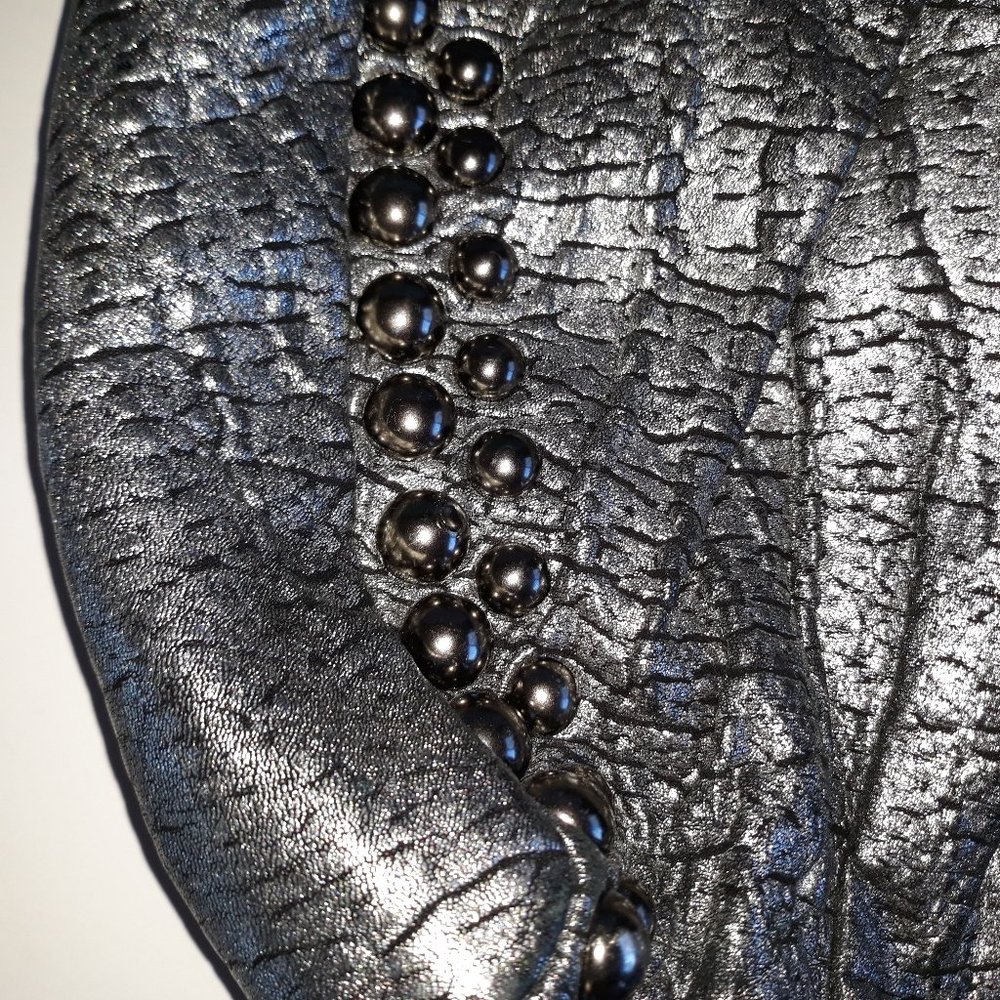 *Treesje black/silver leather metal accented shoulder bag - Picture 4 of 9